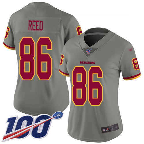 Washington Redskins Limited Gray Women Jordan Reed Jersey NFL Football #86 100th Season Inverted->women nfl jersey->Women Jersey
